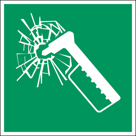 ISO-Sicherheitsschild – Notfallhammer