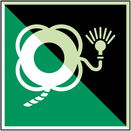 Rettungsring mit Leine und Lampe – ISO 7010