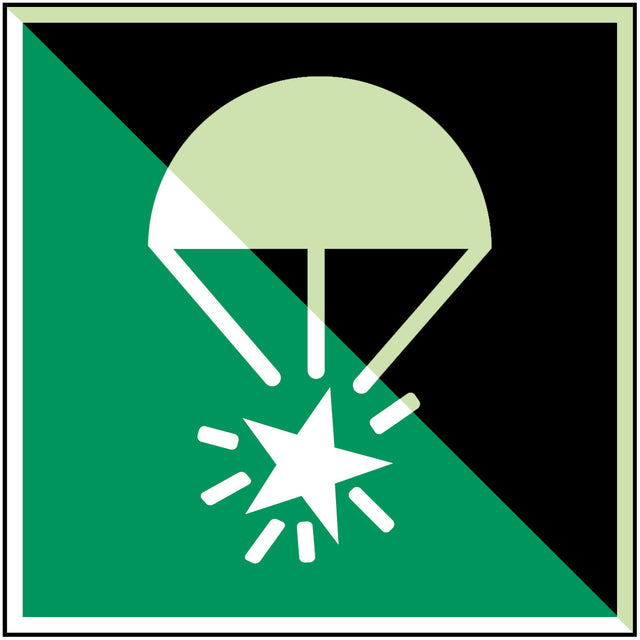 Fallschirm-Signalrakete – ISO 7010