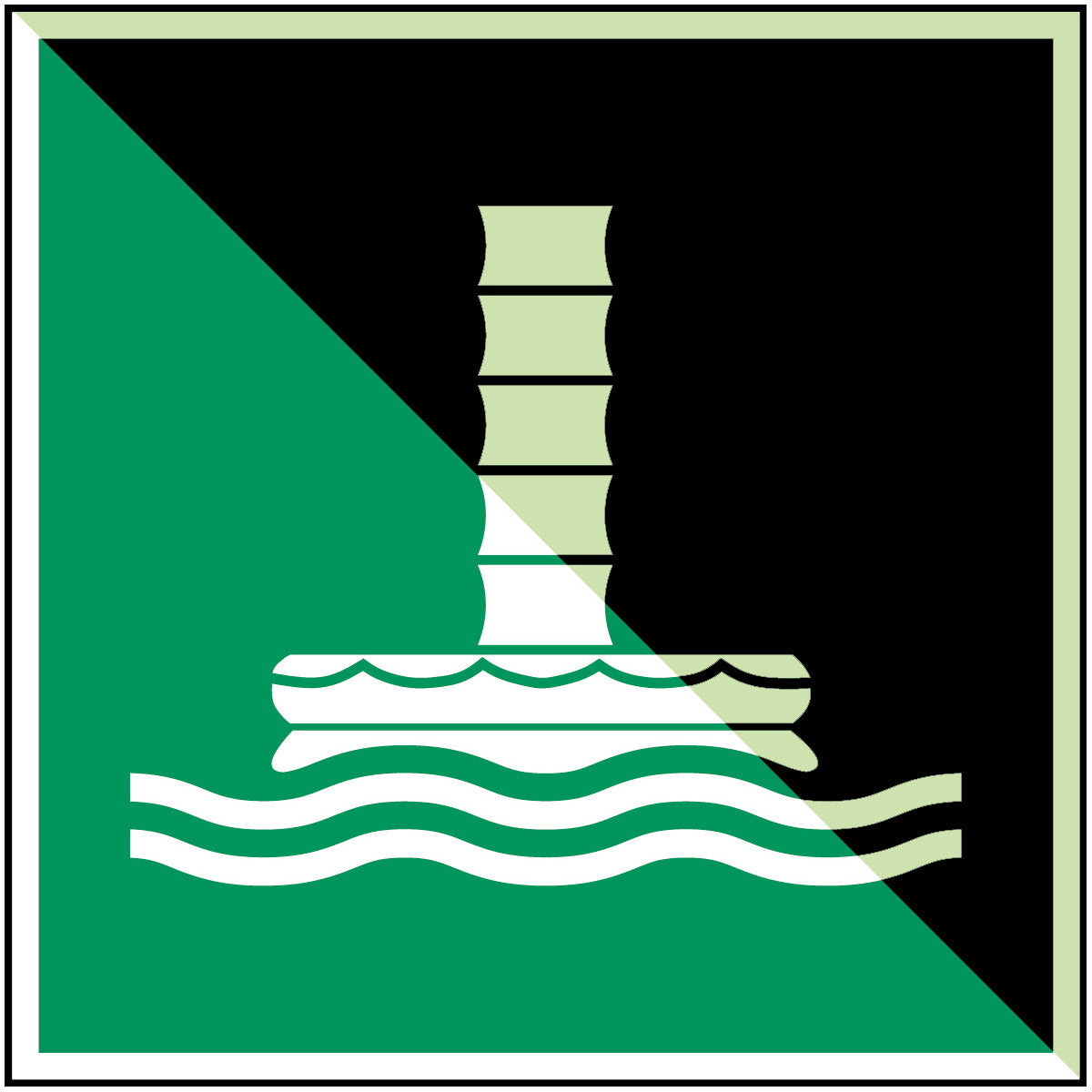 Geschlossene Rutsche für Schiffsevakuierung – ISO 7010