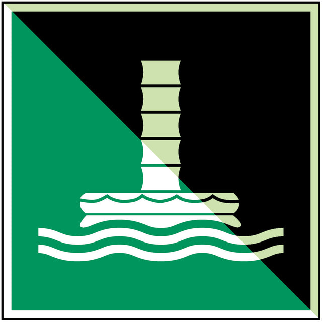 Geschlossene Rutsche für Schiffsevakuierung – ISO 7010