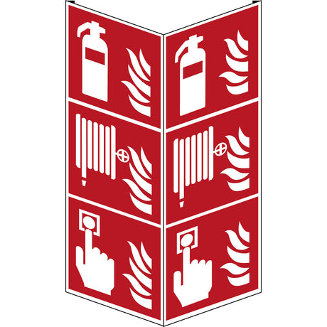 Feuerlöscher, Feuerlöschschlauch und Brandmelder – ISO 7010