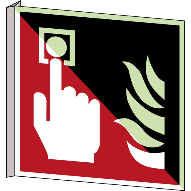 Langnachleuchtende Brandschutzkennzeichnung - Brandmelder, manuell