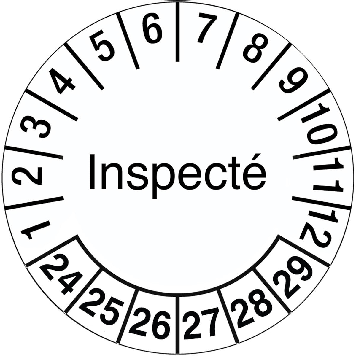 Counterfeit-proof inspection stickers with date