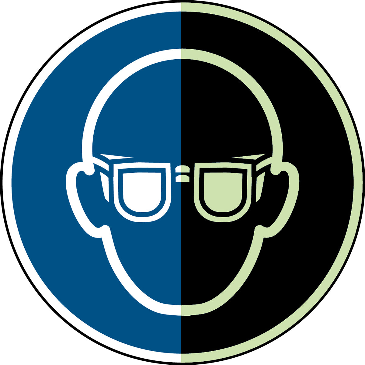 Langnachleuchtende Sicherheitsschilder - Augenschutz benutzen