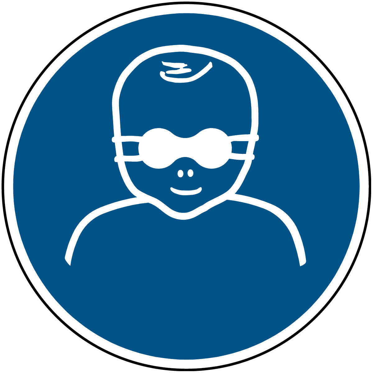 ISO safety sign - Protect small children with largely opaque eye shields