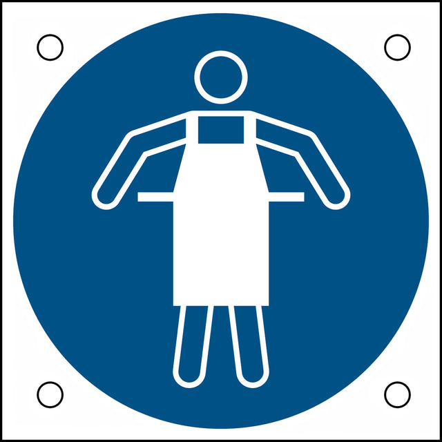 ISO-Sicherheitsschild – Schutzschürze benutzen