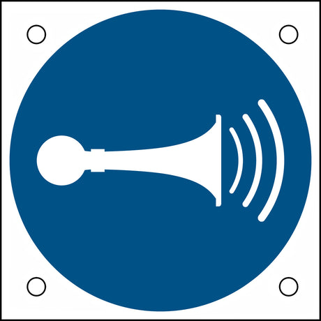 ISO-Sicherheitsschild – Akustisches Signal geben