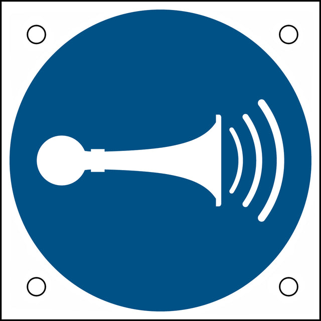 ISO-Sicherheitsschild – Akustisches Signal geben