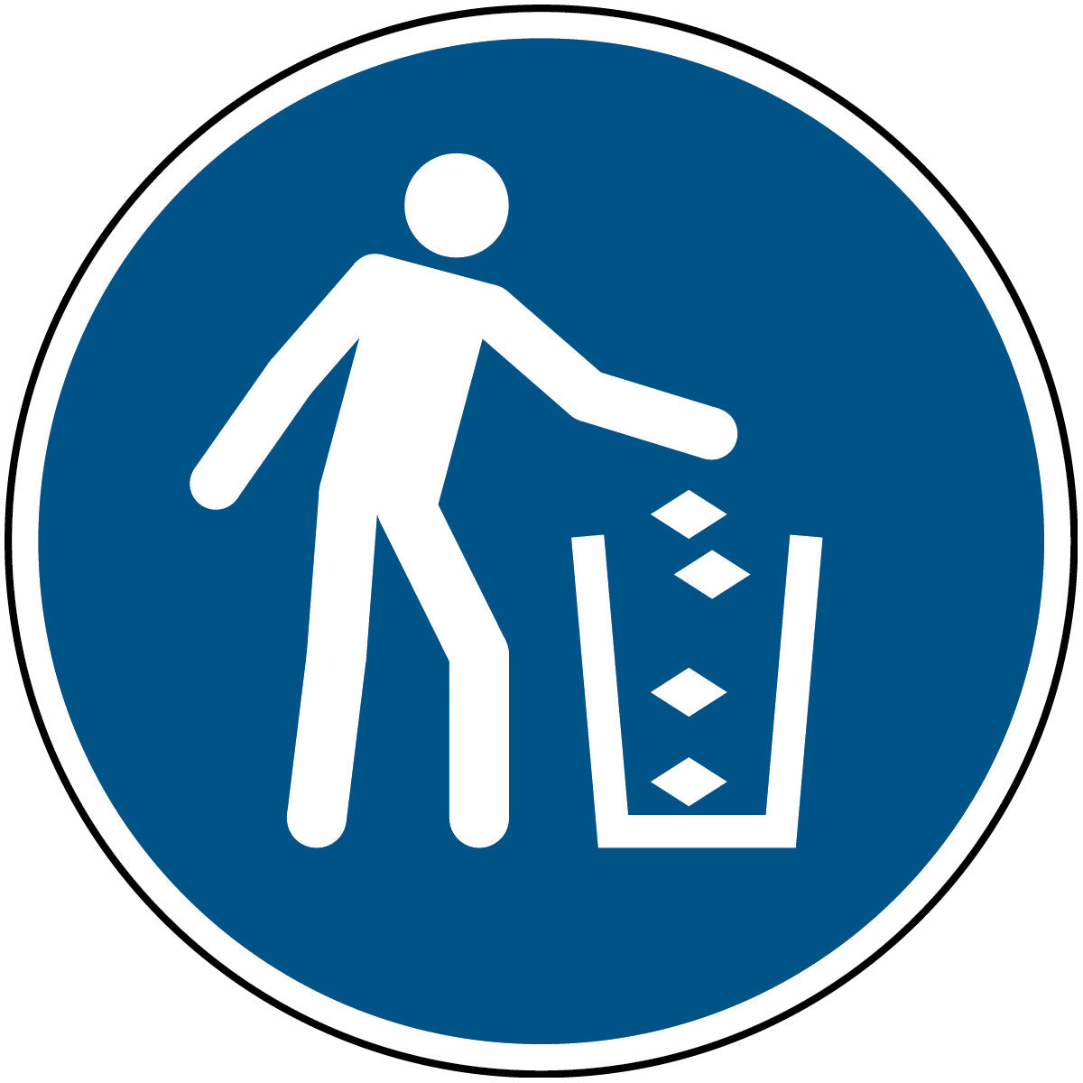 ISO safety sign - Use waste bin