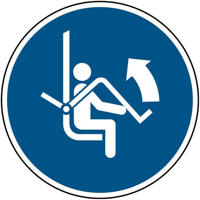 Sicherheitsbügel des Sessellifts öffnen – ISO 7010
