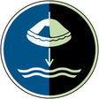 Rettungsfloß fieren beim Aussetzvorgang - ISO 7010