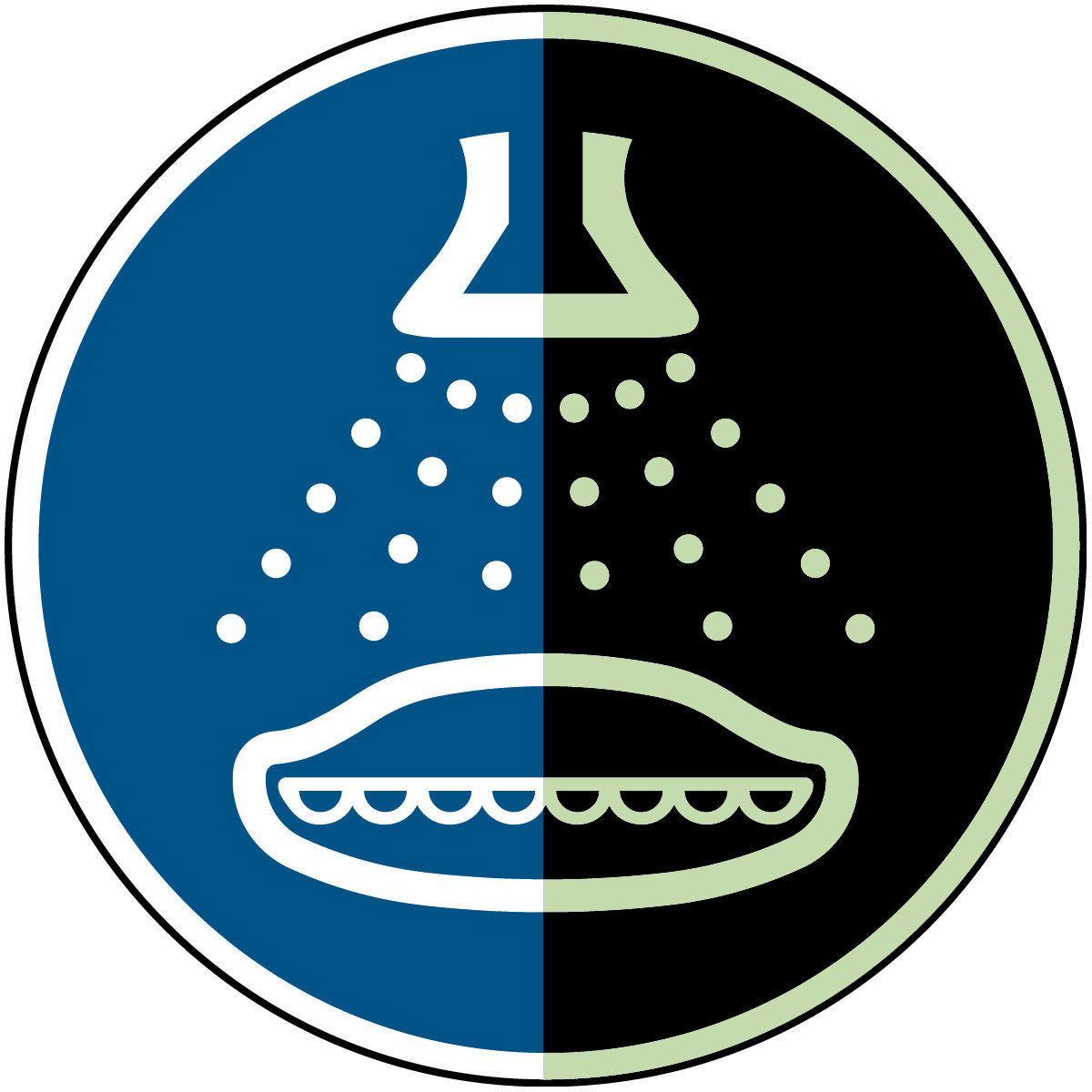 Wassersprühanlage einschalten beim Aussetzvorgang – ISO 7010