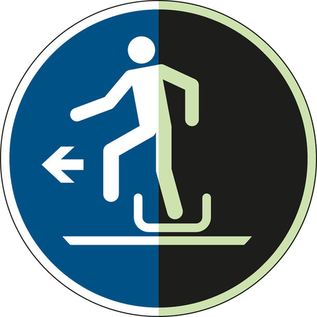 ISO Sicherheitskennzeichnung - Links aus Rodelschlitten aussteigen