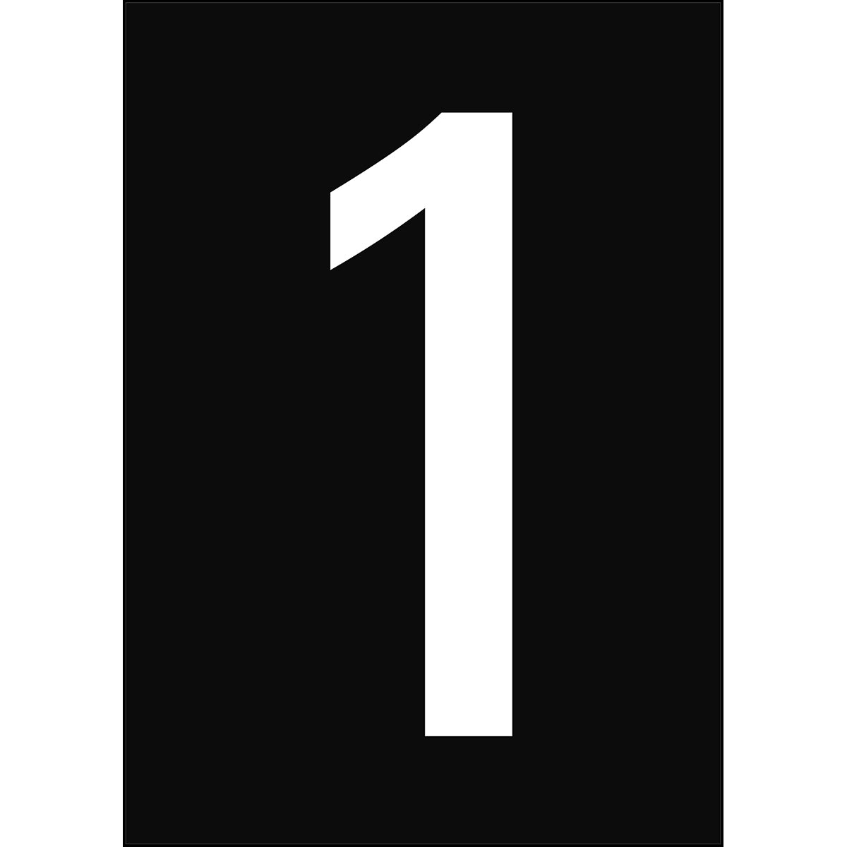 Chiffres et lettres A4 - Noir/Blanc - 1 - B-7541 (Polyester laminé)