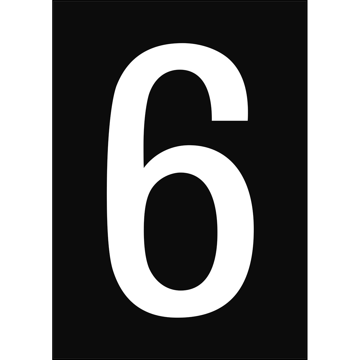 Chiffres et lettres A4 - Noir/Blanc - 6 - B-7527 (Polypropylène)