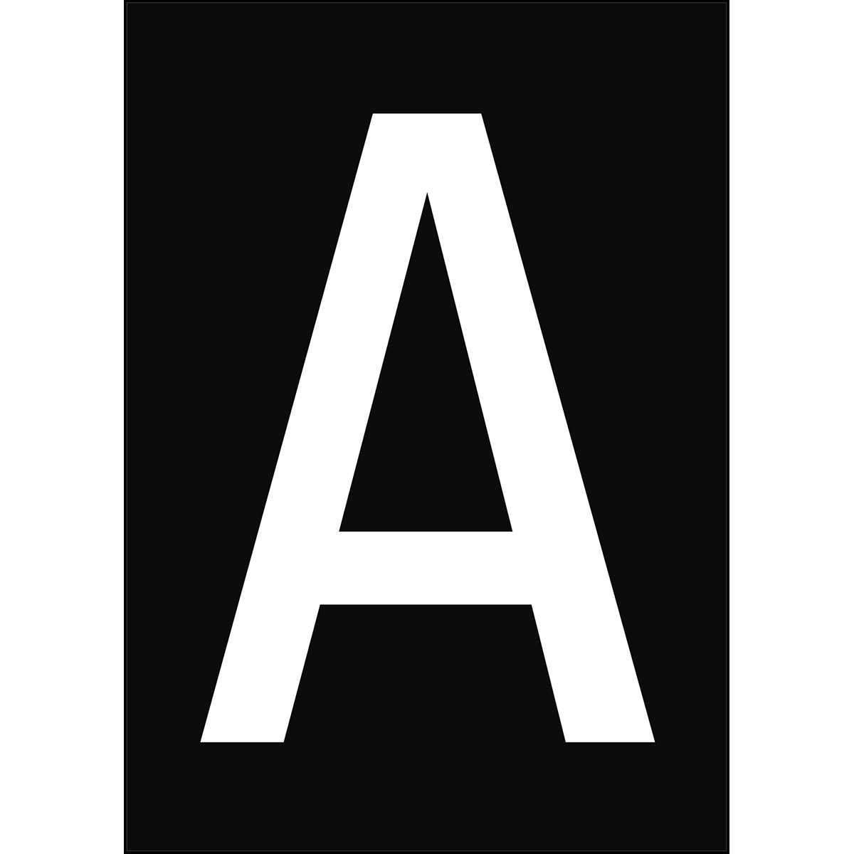 Zahlen & Buchstaben A4 - Schwarz/Weiss - A - B-7541 (Laminierter Polyester)