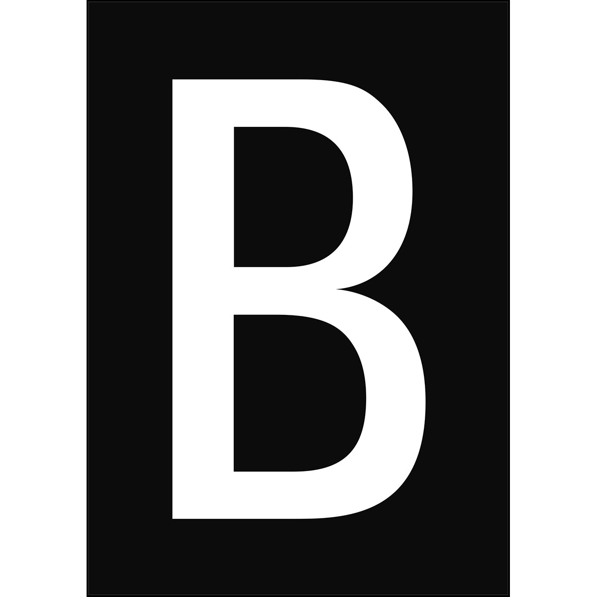 Numbers &amp; Letters A4 - White/Black - B - B-859 (Magnetic Foil)