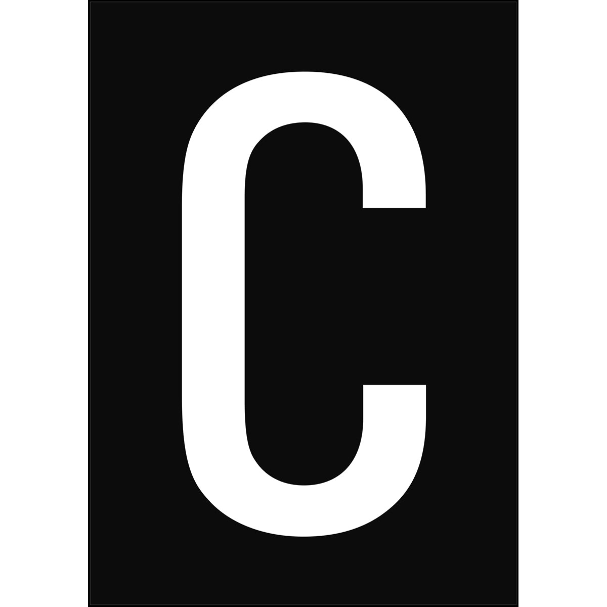 Chiffres et lettres A4 - Noir/Blanc - C - B-859 (Film magnétique)
