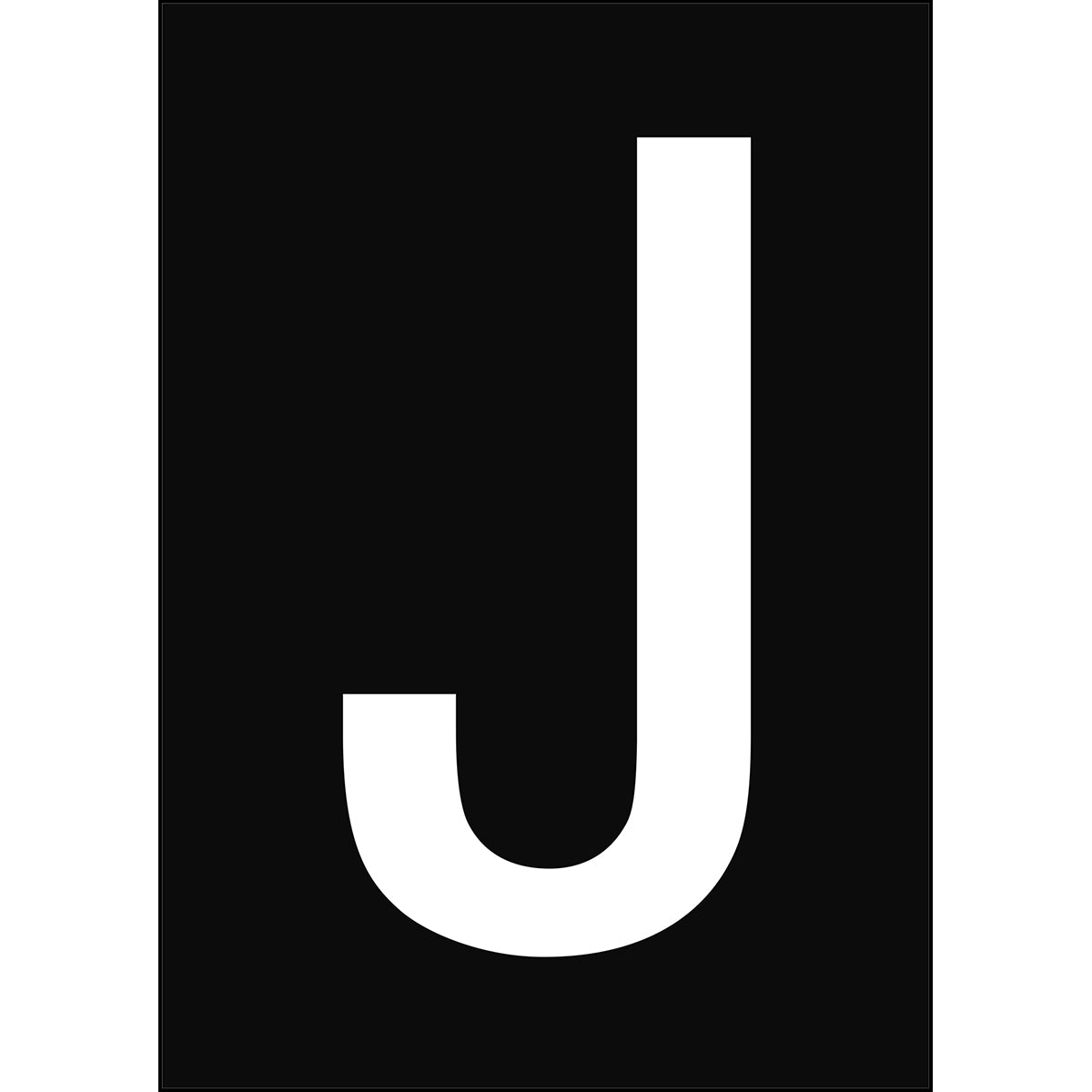 Numbers &amp; Letters A4 - White/Black - J - B-859 (Magnetic Foil)