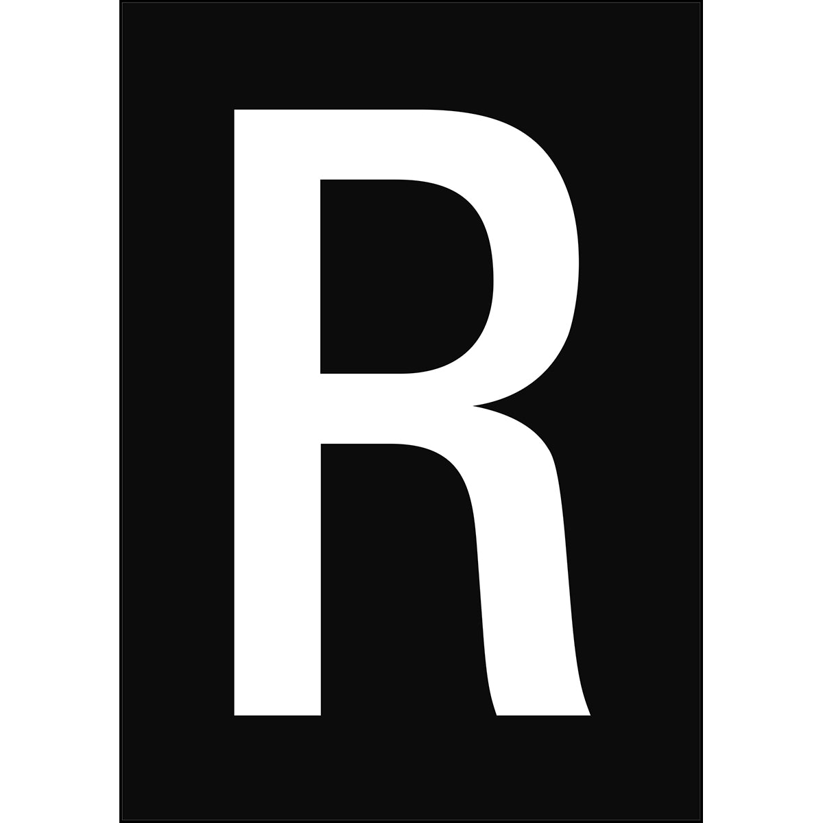 Numbers &amp; Letters A4 - White/Black - R - B-859 (Magnetic Foil)