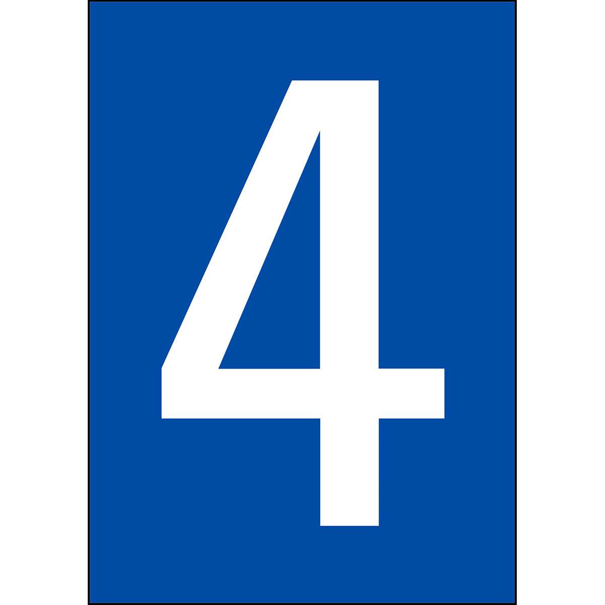 Chiffres et lettres A4 - Noir/Blanc - 4 - B-7541 (Polyester laminé)