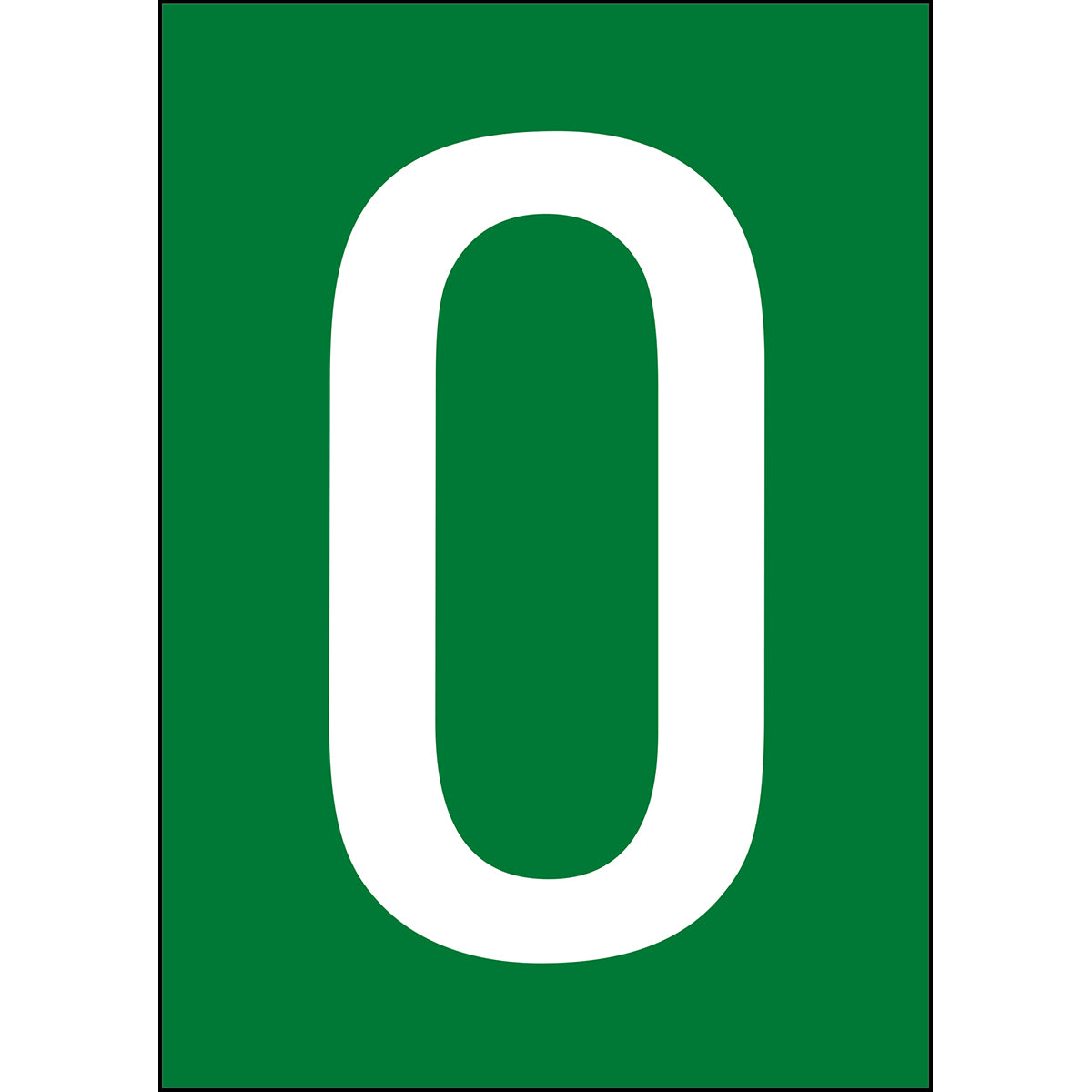 Numbers &amp; Letters A4 - Green/White - 0 - B-7541 (Laminated Polyester)