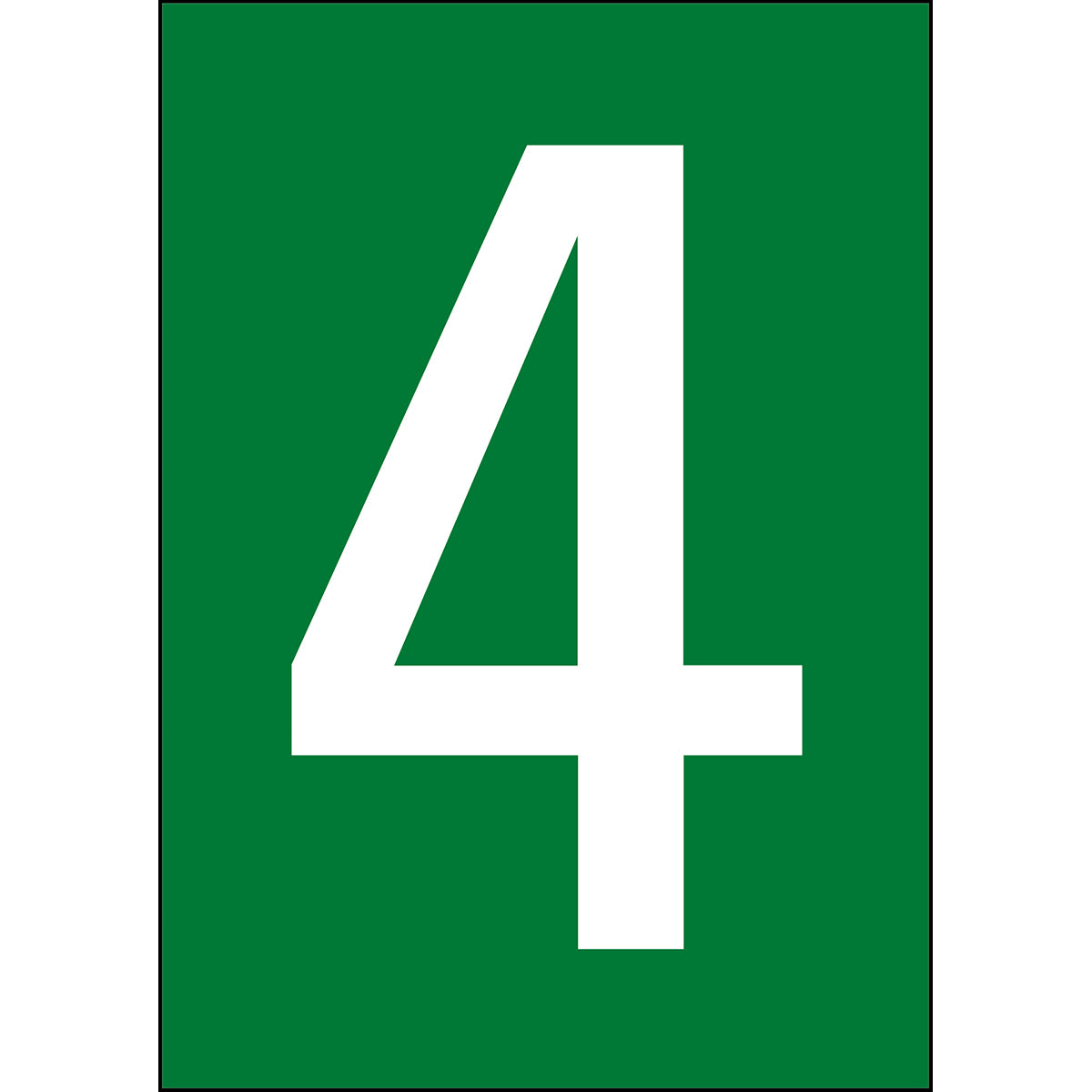 Chiffres et lettres A4 - Vert/Blanc - 4 - B-7541 (Polyester laminé)