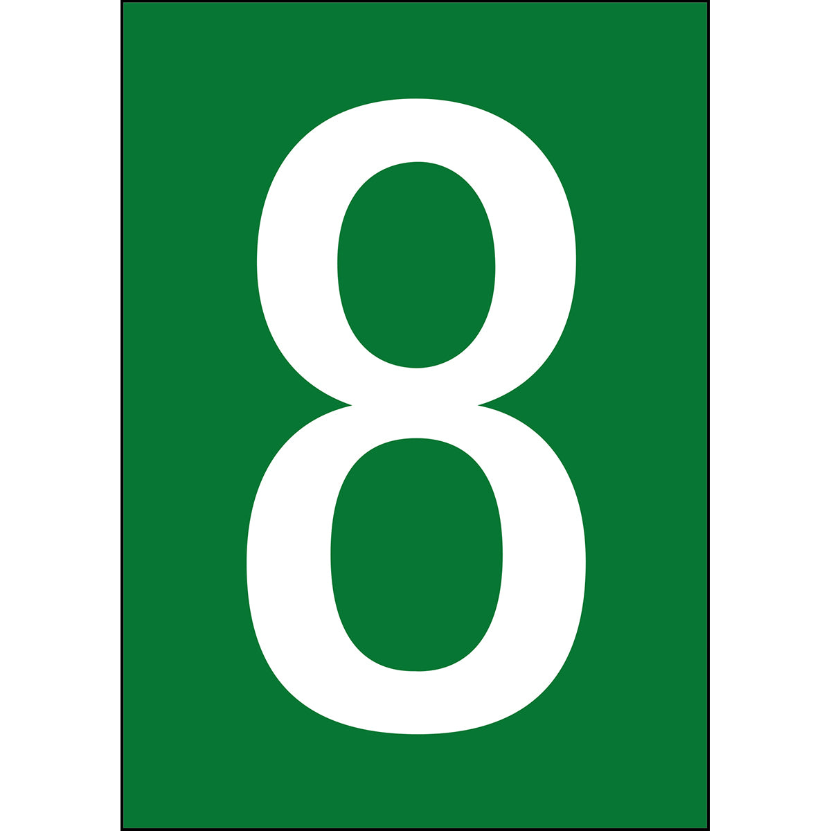 Chiffres et lettres A4 - Vert/Blanc - 8 - B-859 (Film magnétique)