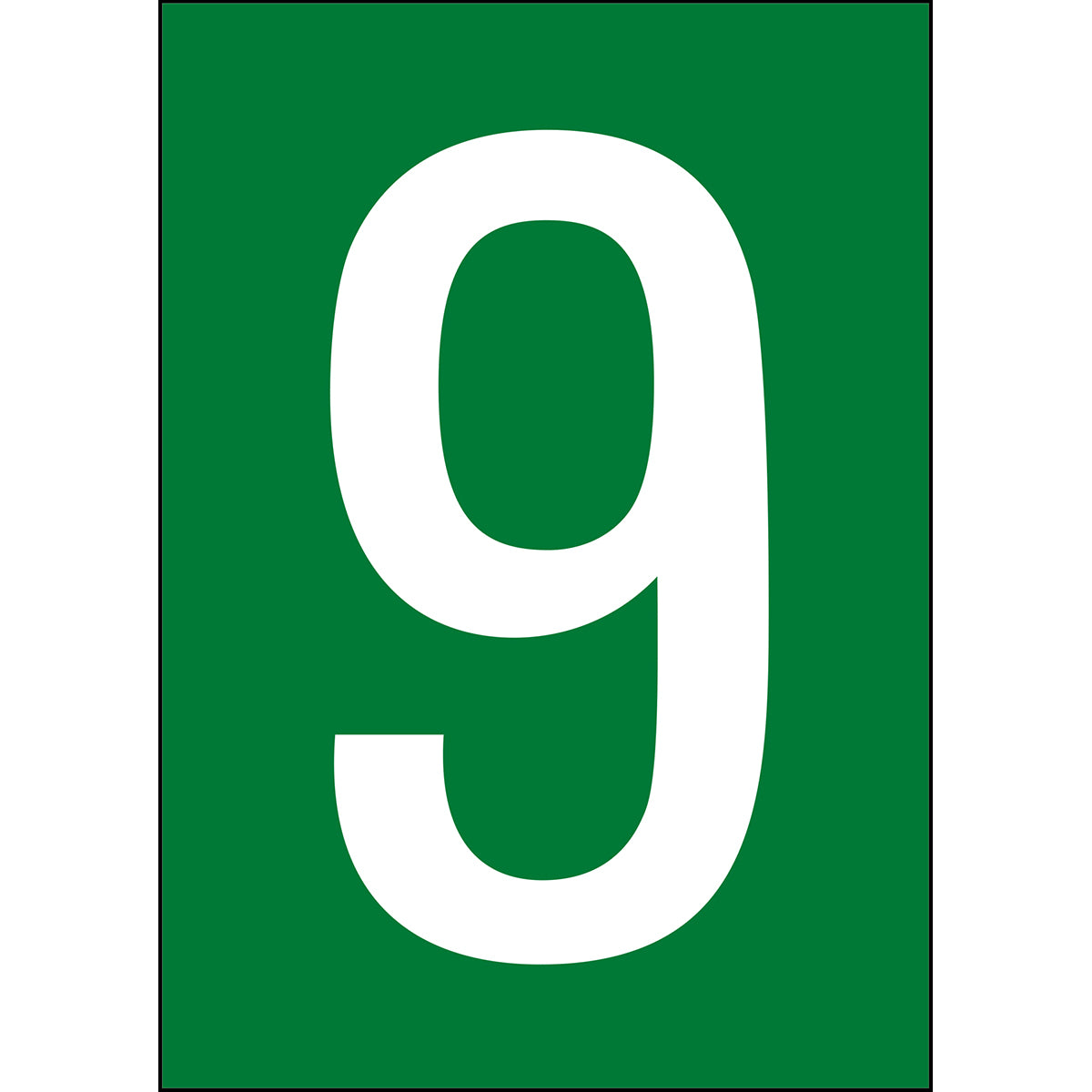 Chiffres et lettres A4 - Vert/Blanc - 9 - B-859 (Film magnétique)