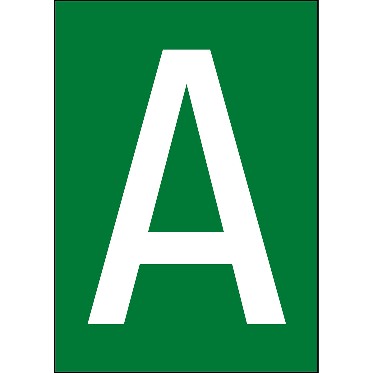 Chiffres et lettres A4 - Vert/Blanc - A - B-7541 (Polyester laminé)