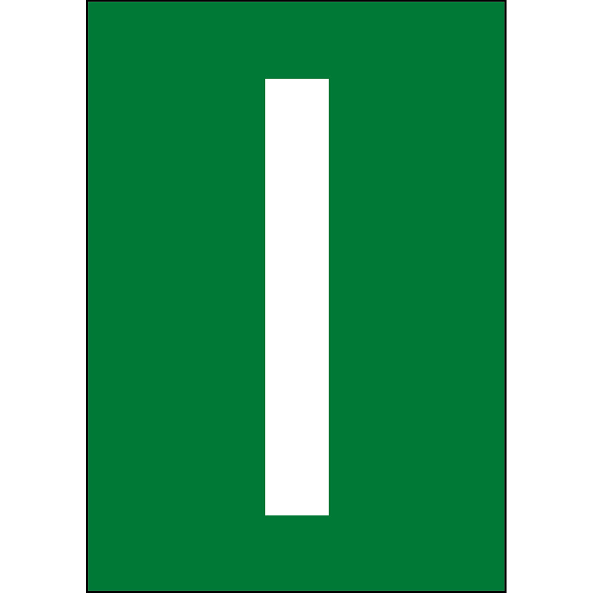 Chiffres et lettres A4 - Vert/Blanc - I - B-7541 (Polyester laminé)