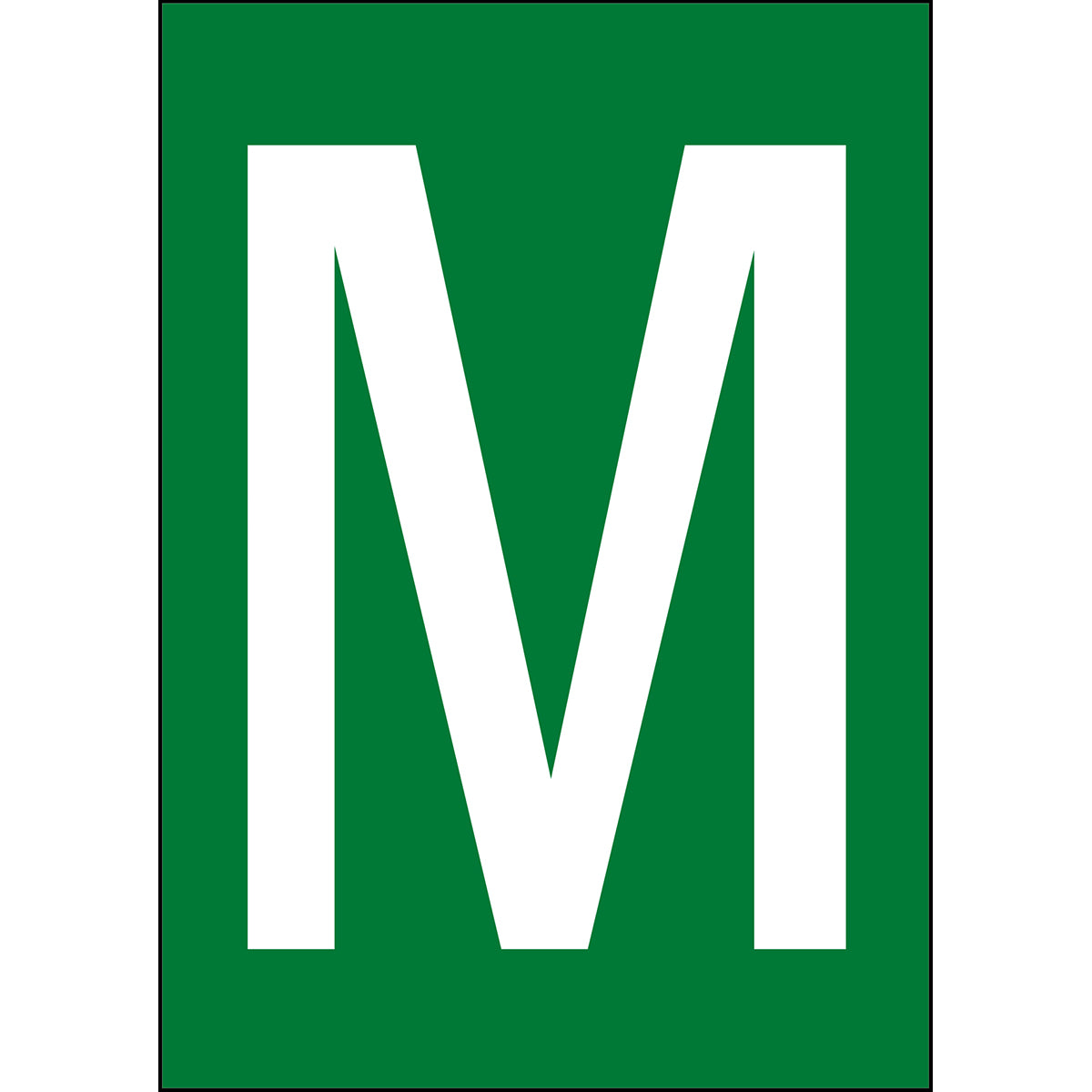 Chiffres et lettres A4 - Vert/Blanc - M - B-7541 (Polyester laminé)