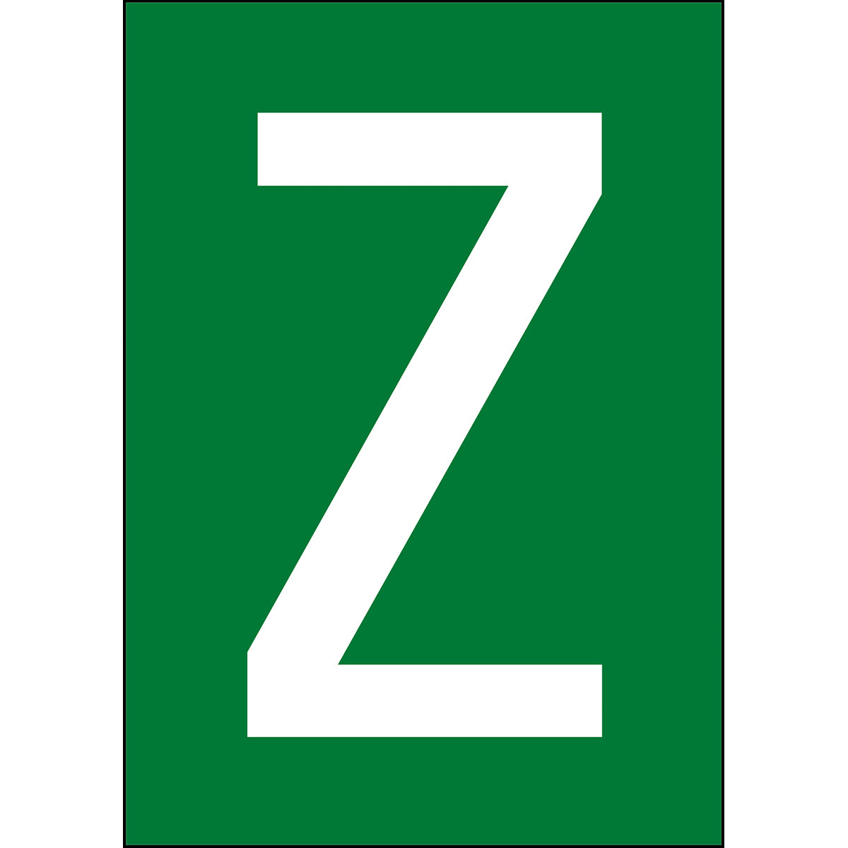 Zahlen & Buchstaben A4 - Grün/Weiss - Z - B-859 (Magnetische Folie)