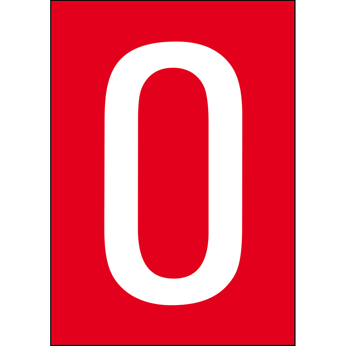 Chiffres et lettres A4 - Rouge/Blanc - 0 - B-859 (Film magnétique)