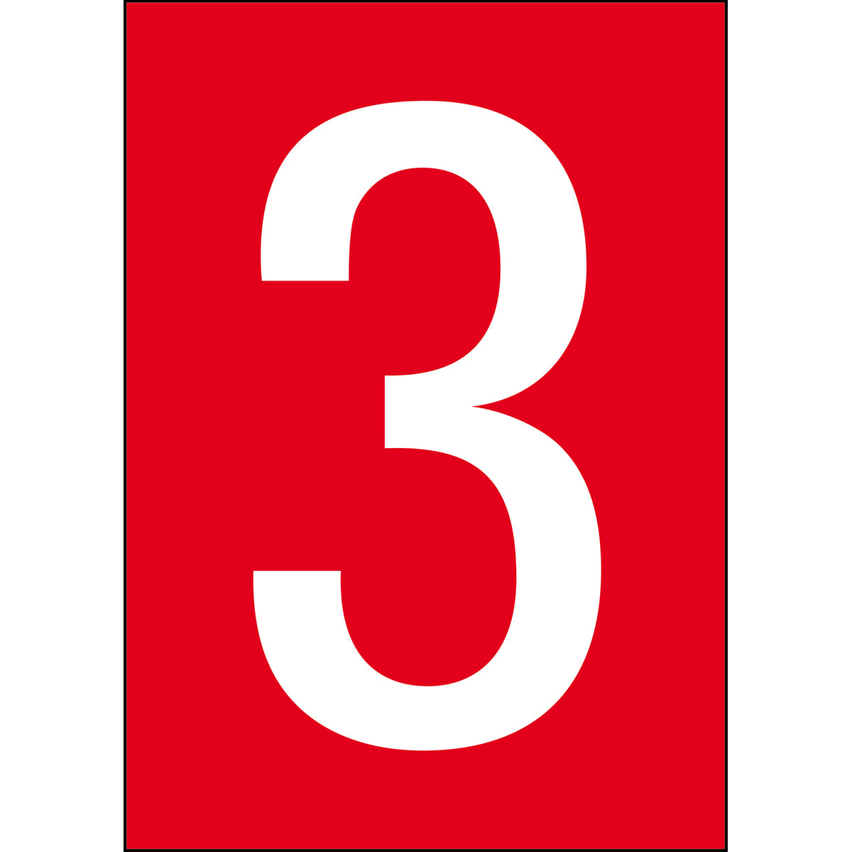 Numbers &amp; Letters A4 - Red/White - 3 - B-859 (Magnetic Foil)