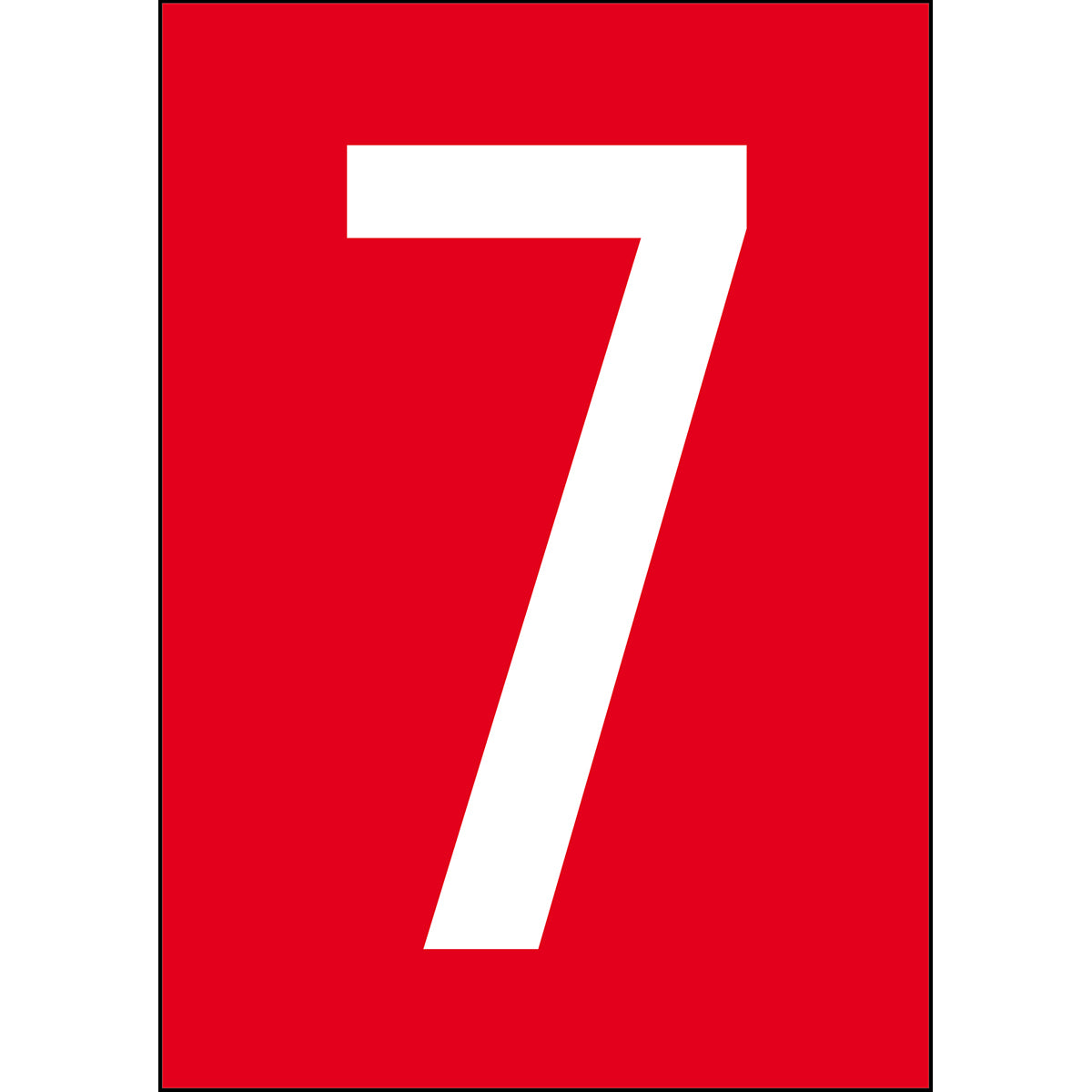 Numbers &amp; Letters A4 - Red/White - 7 - B-859 (Magnetic Foil)