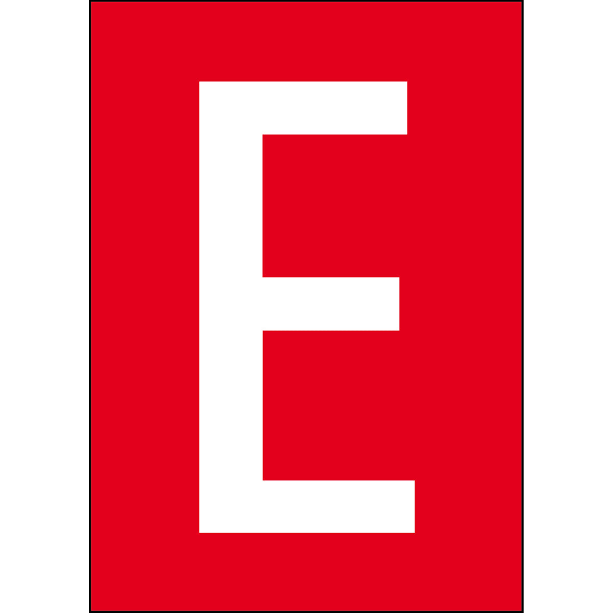 Chiffres et lettres A4 - Rouge/Blanc - E - B-7541 (Polyester laminé)