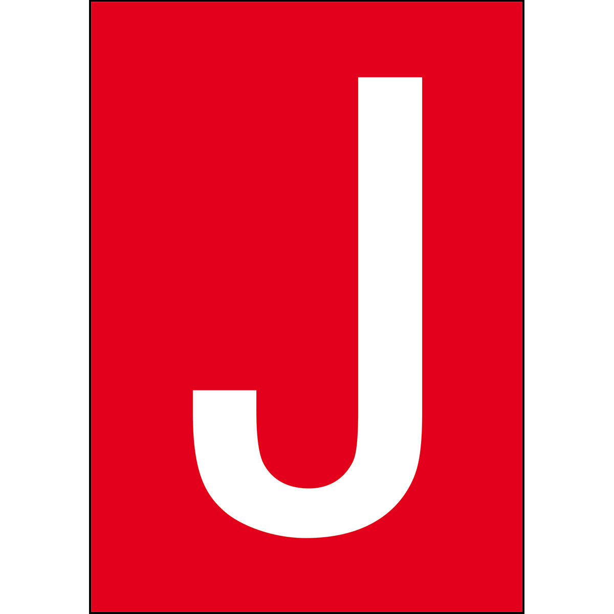 Numbers &amp; Letters A4 - Red/White - J - B-859 (Magnetic Foil)