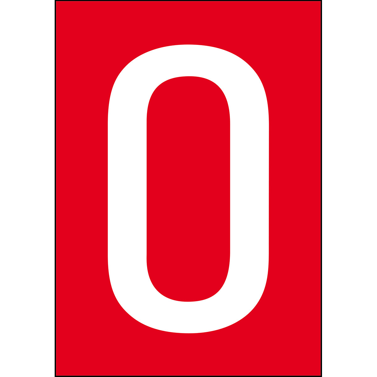 Numbers &amp; Letters A4 - Red/White - O - B-859 (Magnetic Foil)