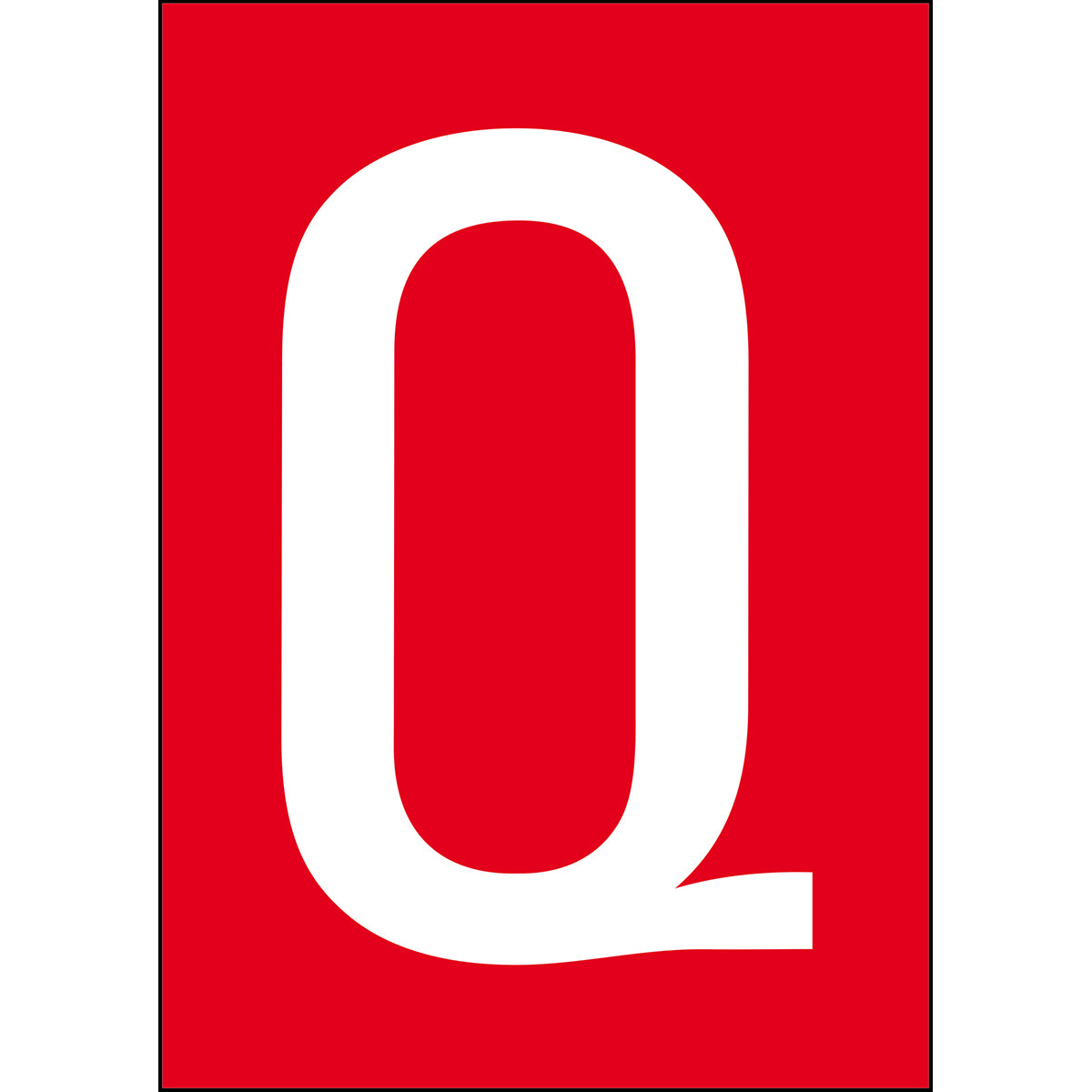 Numbers &amp; Letters A4 - Red/White - Q - B-859 (Magnetic Foil)