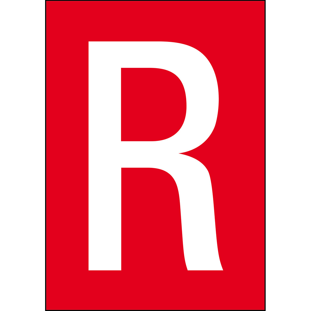 Numbers &amp; Letters A4 - Red/White - R - B-859 (Magnetic Foil)