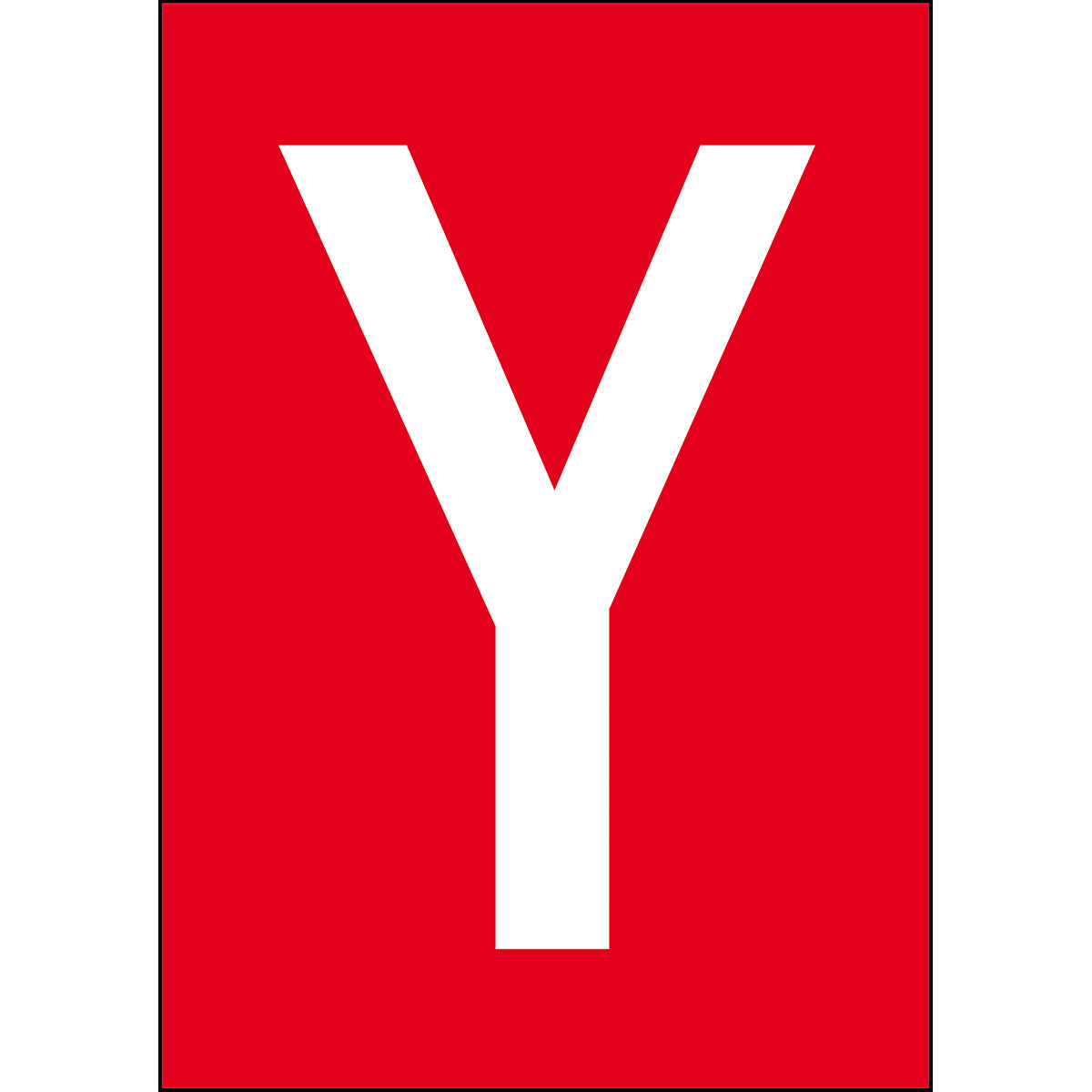 Chiffres et lettres A4 - Rouge/Blanc - Y - B-7541 (Polyester laminé)