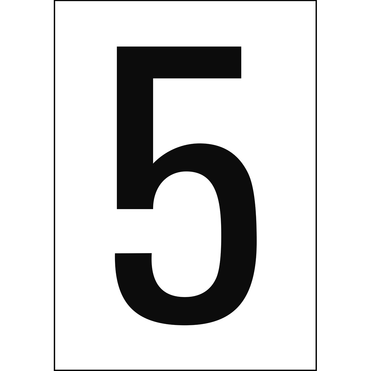 Numbers &amp; Letters A4 - White/Black - 5 - B-859 (Magnetic Foil)