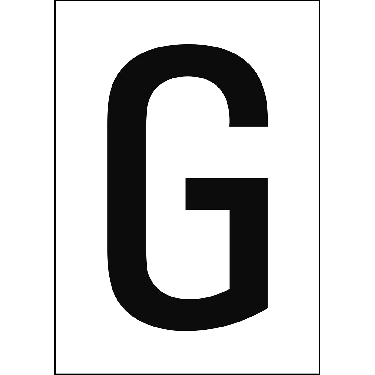 Chiffres et lettres A4 - Blanc/Noir - G - B-7541 (Polyester laminé)