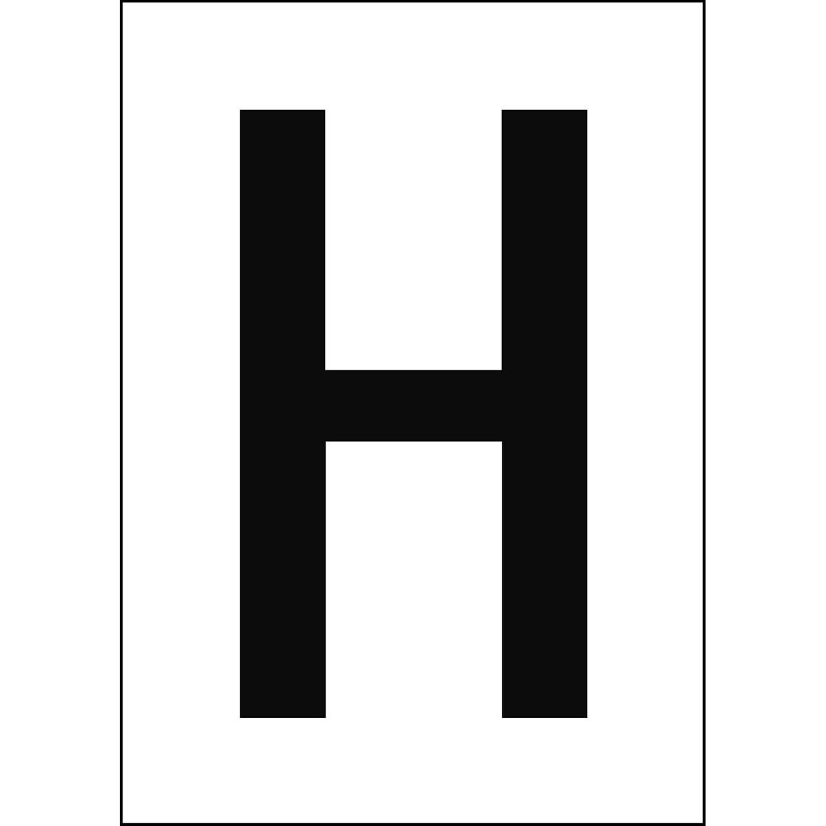 Chiffres et lettres A4 - Blanc/Noir - H - B-7541 (Polyester laminé)