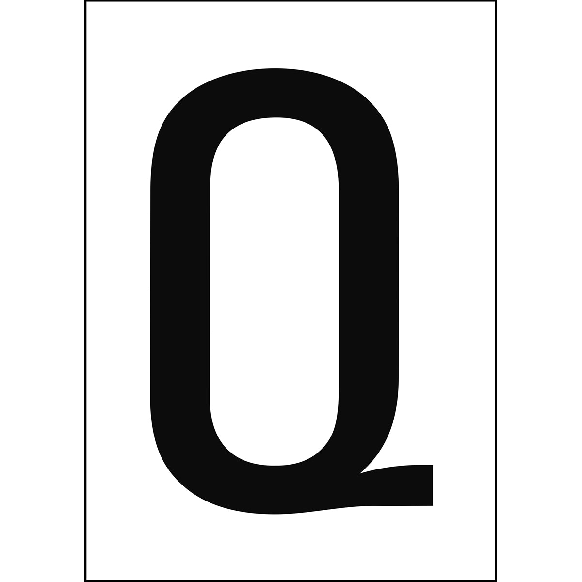 Chiffres et lettres A4 - Blanc/Noir - Q - B-7541 (Polyester laminé)