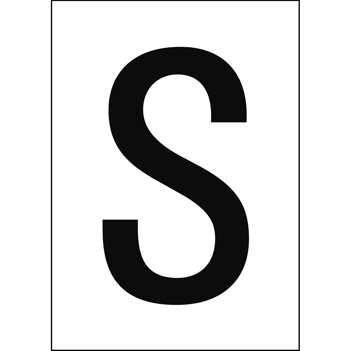 Zahlen & Buchstaben A4 - Weiss/Schwarz - S - B-7541 (Laminierter Polyester)