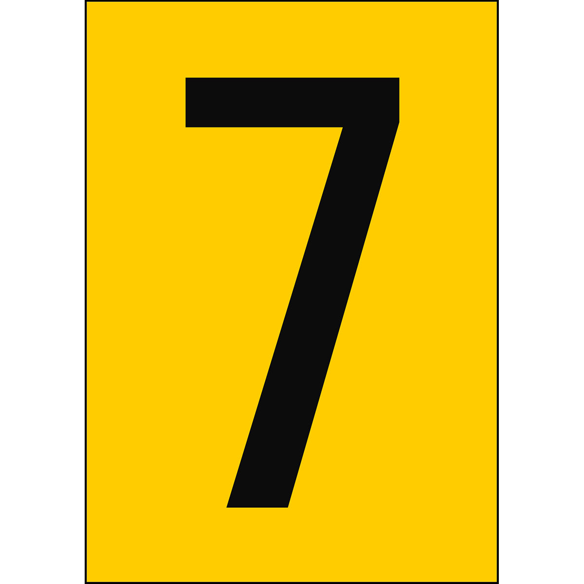 Numbers &amp; Letters A4 - Yellow/Black - 7 - B-859 (Magnetic Foil)