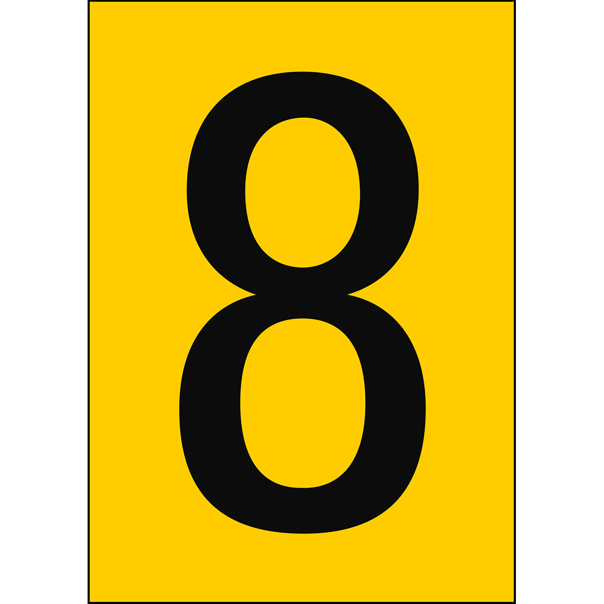 Numbers &amp; Letters A4 - Yellow/Black - 8 - B-859 (Magnetic Foil)